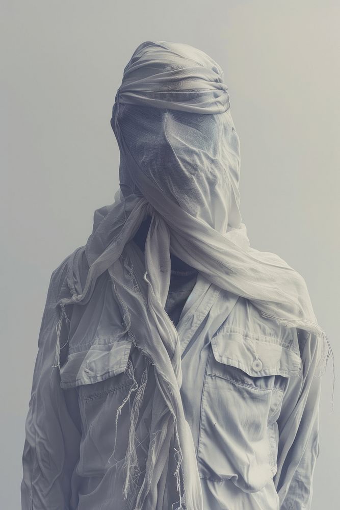 Mysterious veiled figure portrait