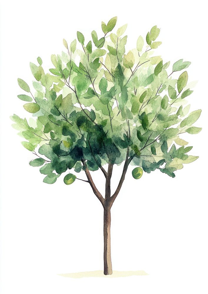 Pear Tree tree art illustration.