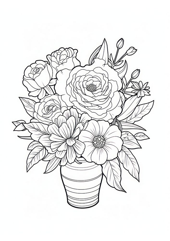 Bouquet art illustration drawing.