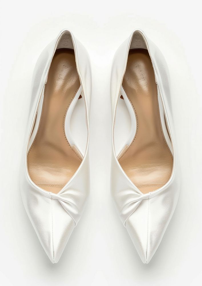 White bridal shoes footwear clothing apparel.