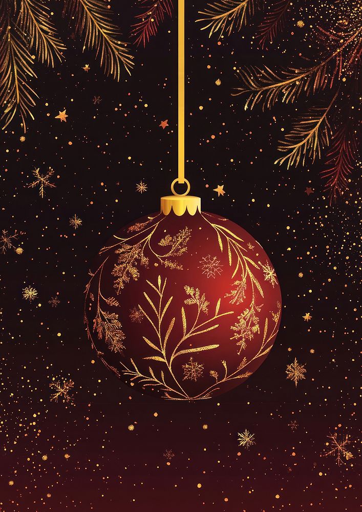 Cute Christmas ornament with a patterned design christmas illustration background.