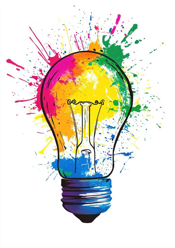 Colorful light bulb idea lightbulb colorful splash.