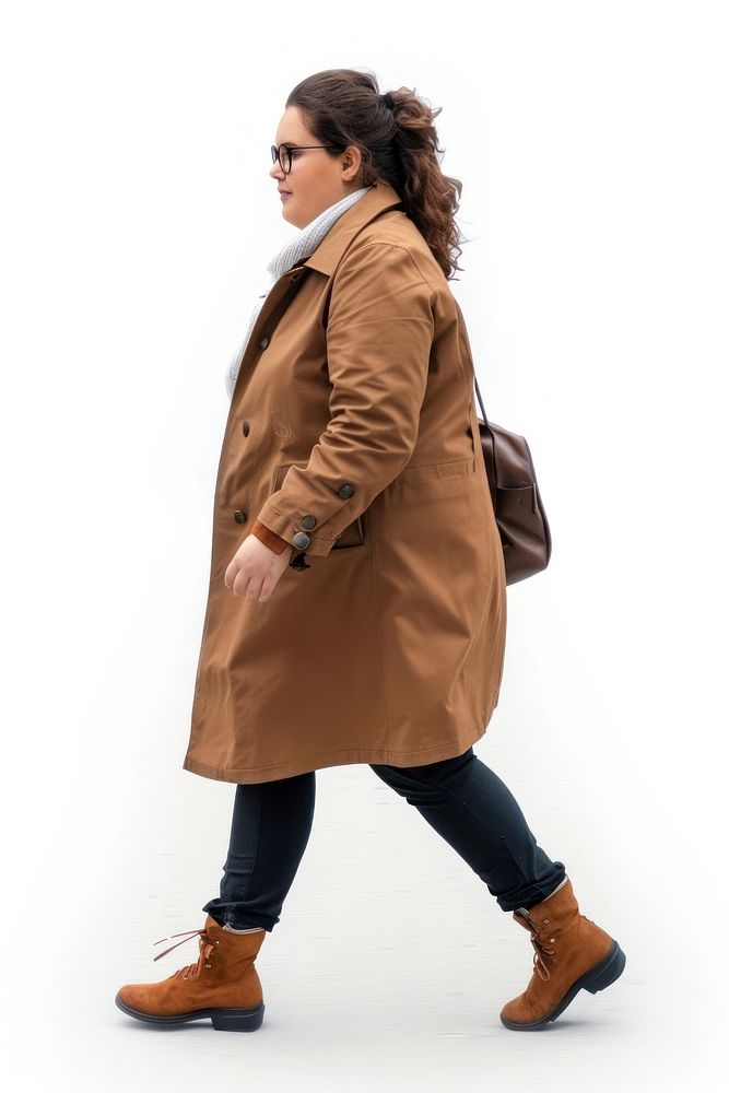 Woman clothing glasses walking.