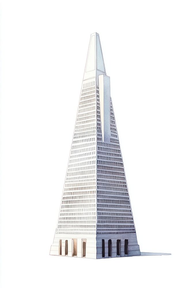 San Francisco pyramid skyscraper architecture illustration francisco.