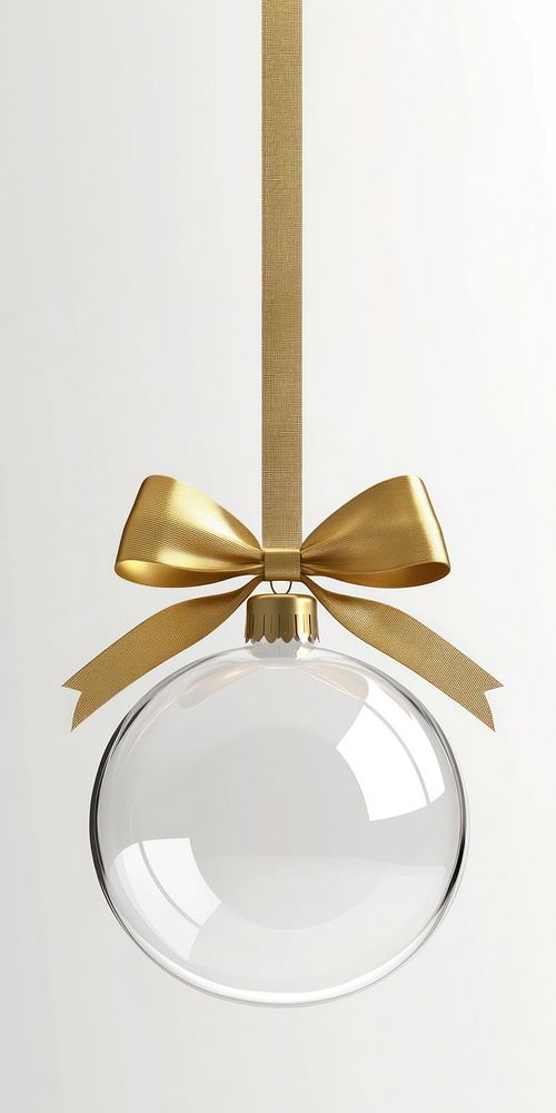 Glass Hanging Sphere transparent christmas golden.