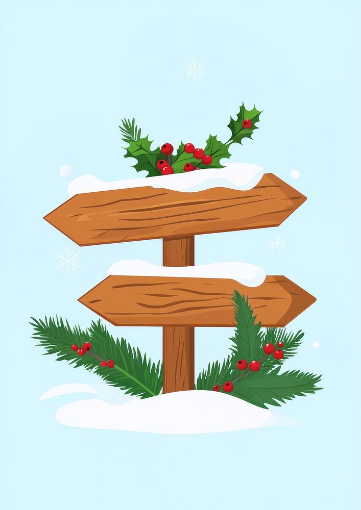 Arrow Wooden signs wood christmas berries.