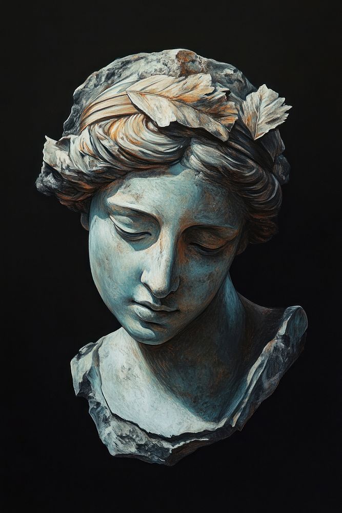 Greek illustration sculpture portrait.