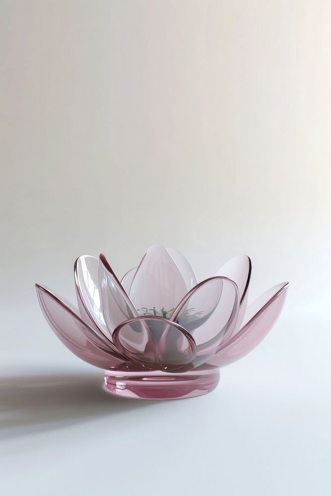 3d render of lotus shape porcelain pottery blossom.