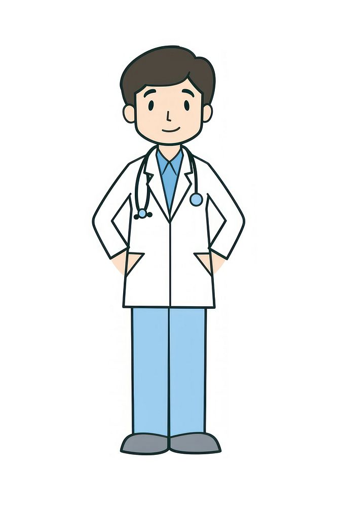 Doctor cartoon line stethoscope. AI generated Image by rawpixel.