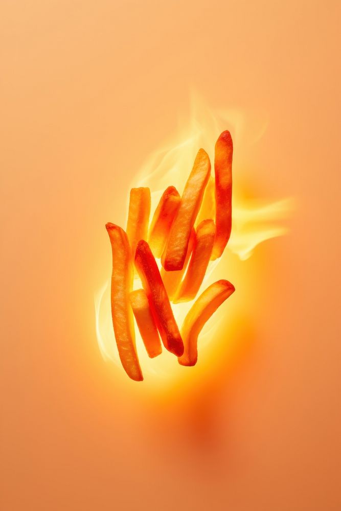 Photography of a Burning french fried fire fries flame.