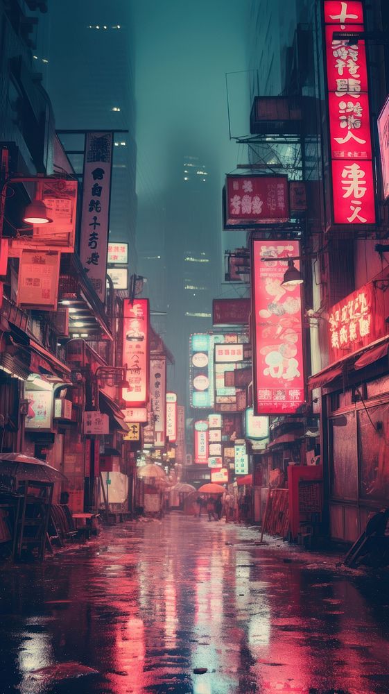  Japanese night city architecture metropolis cityscape. AI generated Image by rawpixel.