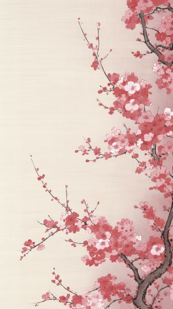 Japanese wallpaper blossom nature flower. AI generated Image by rawpixel.