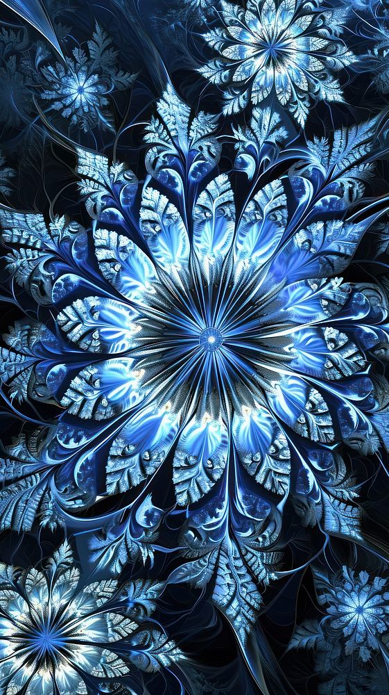  Nature pattern nature blue. AI generated Image by rawpixel.