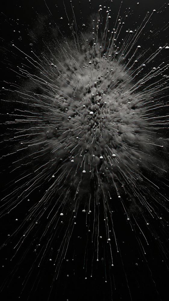  Monochrome Big Bang astronomy fireworks black. AI generated Image by rawpixel.