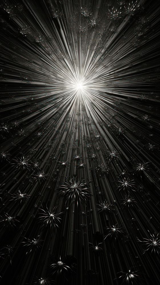 Monochrome Big Bang light night black. AI generated Image by rawpixel.