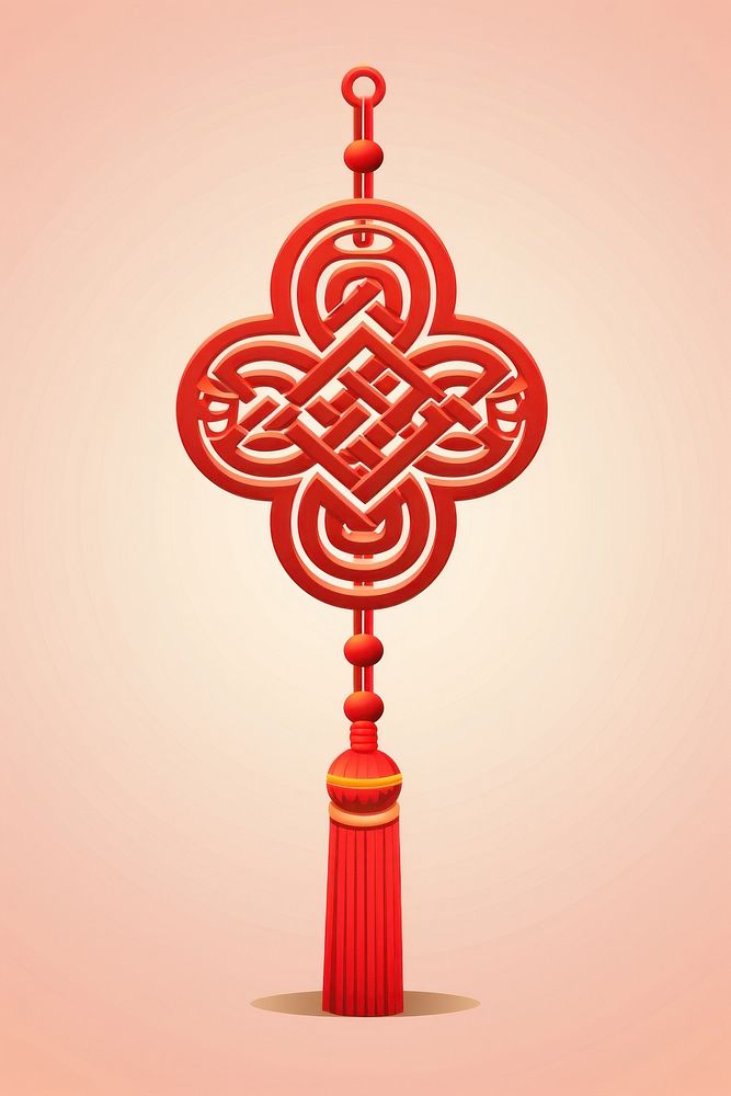 Chinese knot decoration symbol cross.
