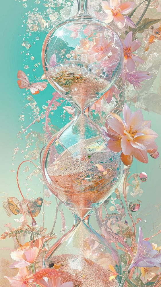 Hourglass celebration fragility painting.