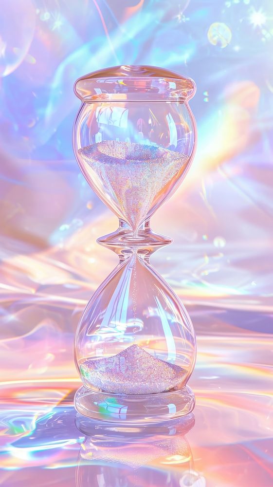Hourglass transparent reflection fragility.