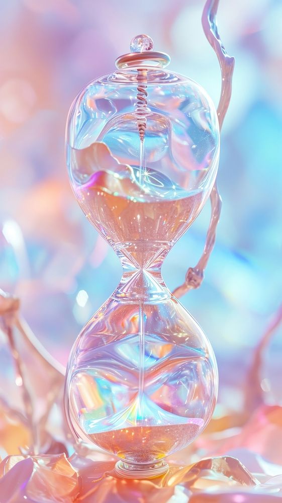 Hourglass transparent fragility cosmetics.