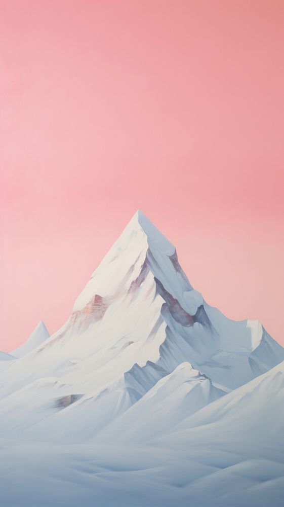 Mountain painting nature winter.