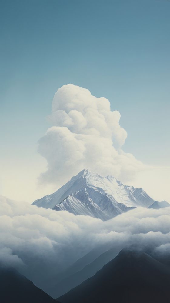 Mountain cloud outdoors volcano.