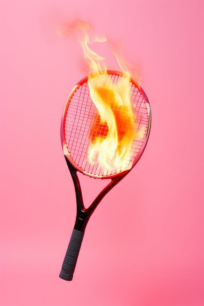 Racket tennis burning sports.