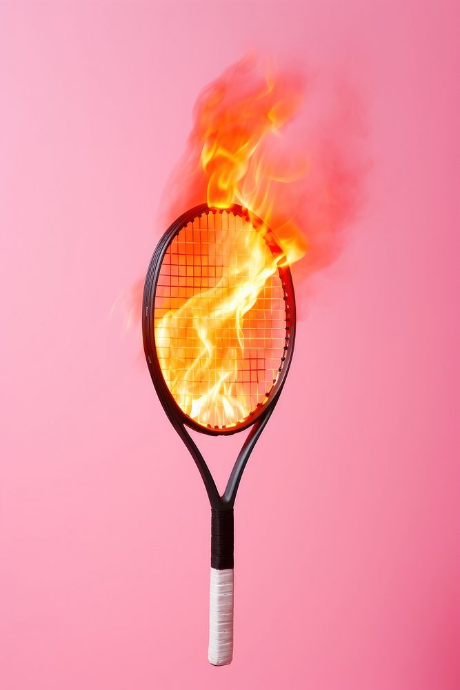 Racket tennis burning pink.