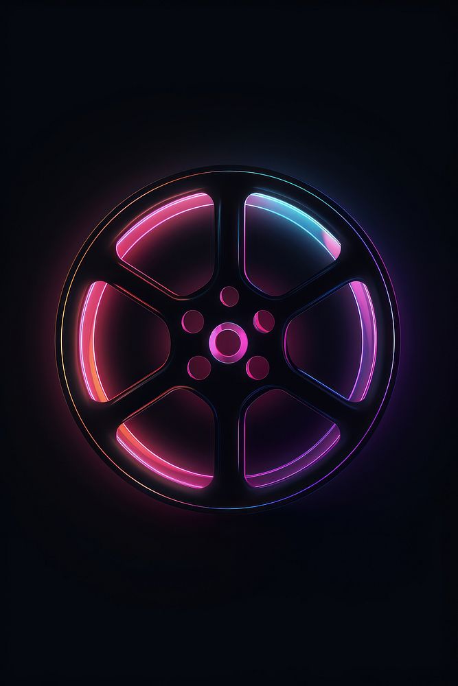 Movie roll icon light purple wheel. AI generated Image by rawpixel.