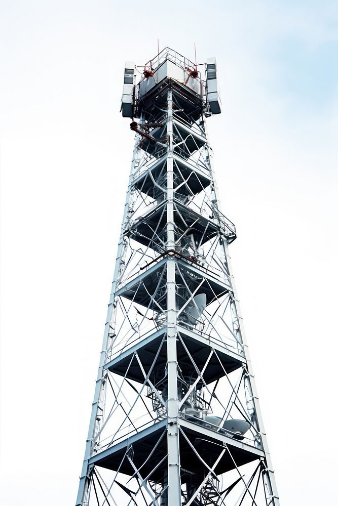 Cutout of a metallic telecom tower architecture broadcasting technology. AI generated Image by rawpixel.