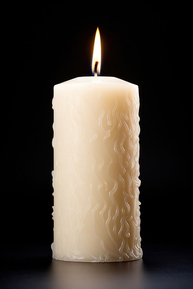 Pillar candle white illuminated darkness. AI generated Image by rawpixel.