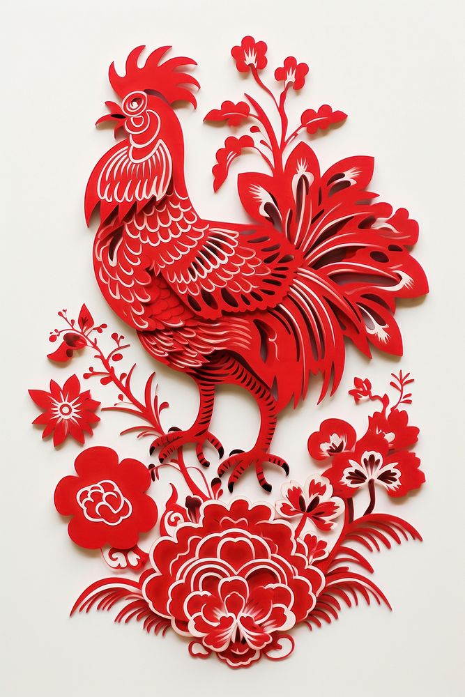 Paper cuttings decoration chicken pattern.