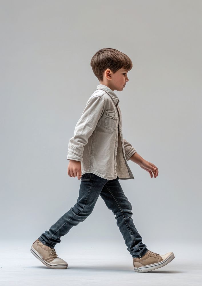 Boy walking footwear person.