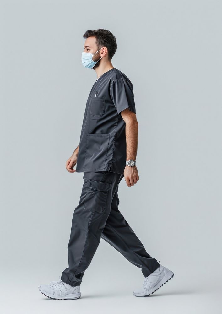 Dentist walking sleeve person.