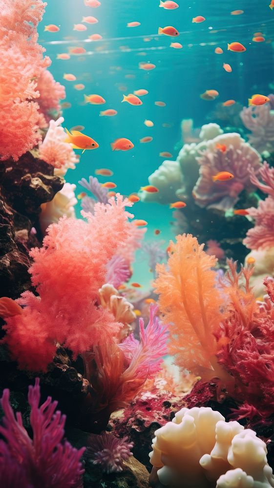  Coral aquarium outdoors nature. AI generated Image by rawpixel.