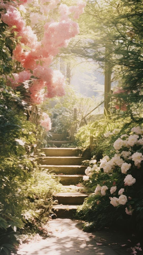  Garden in spring architecture outdoors woodland. AI generated Image by rawpixel.