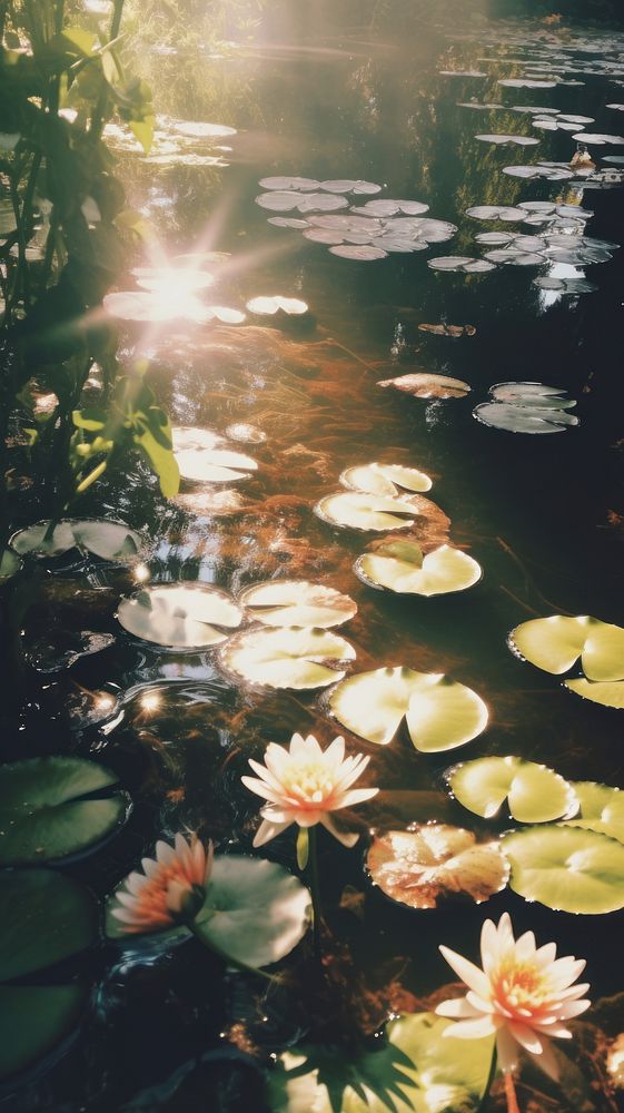  Pond sunlight outdoors nature. AI generated Image by rawpixel.