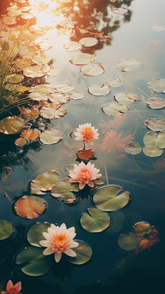  Pond outdoors nature flower. AI generated Image by rawpixel.