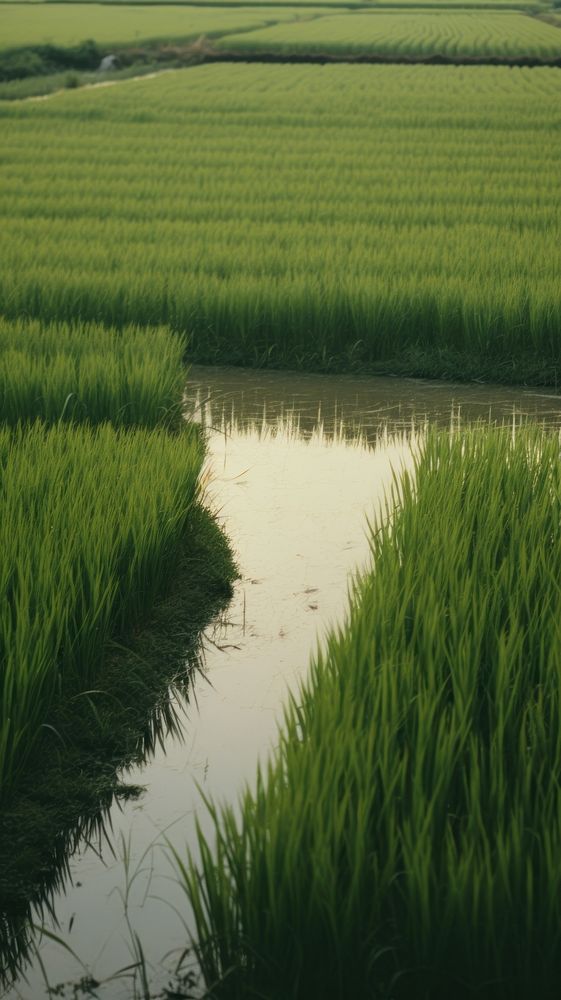  Rice field outdoors nature plant. AI generated Image by rawpixel.