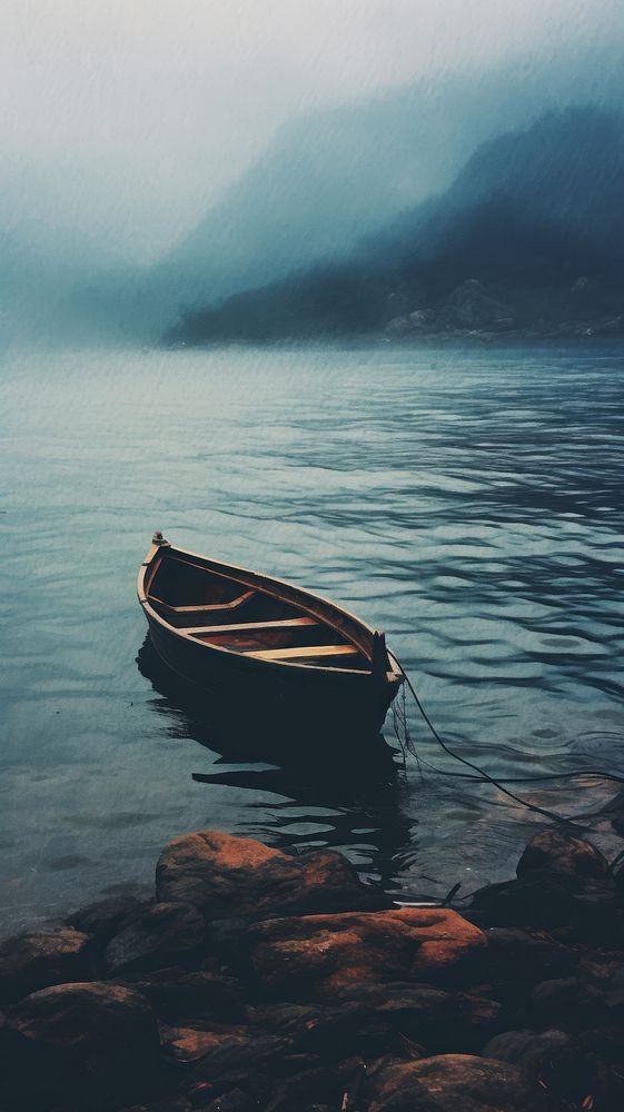  Shallow shore vehicle rowboat transportation. AI generated Image by rawpixel.