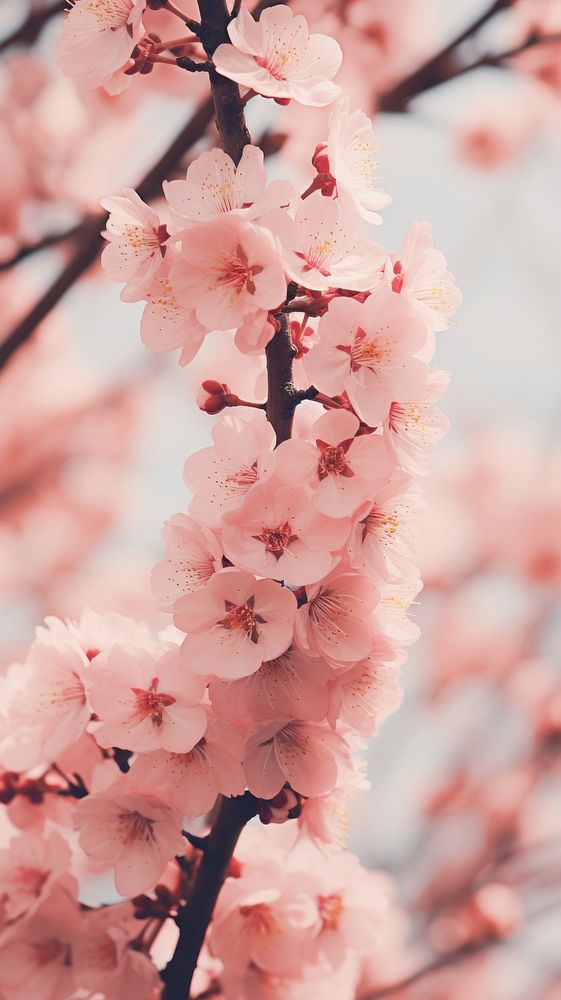 Sakura flowers blossom plant petal. AI generated Image by rawpixel.