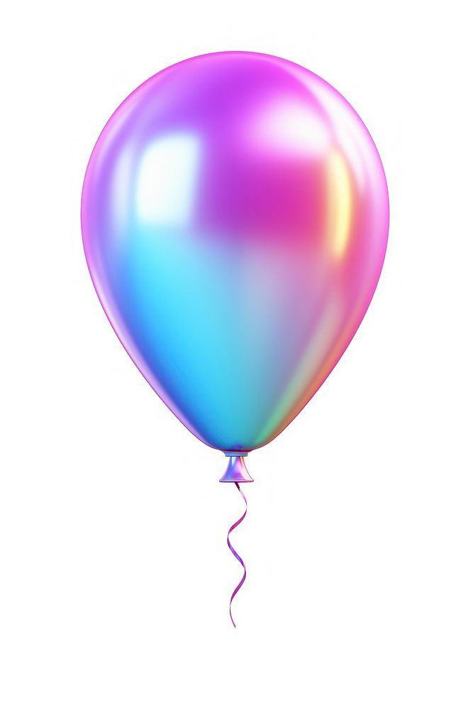 Balloon iridescent white background celebration anniversary.