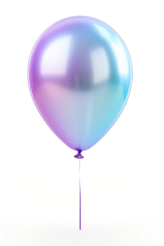 Balloon iridescent white background anniversary celebration.