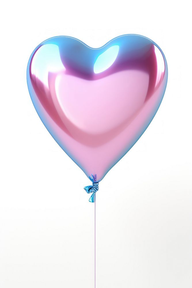 Heart balloon iridescent white background celebration anniversary.