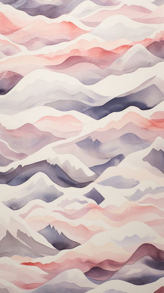 Watercolor of mountains pattern art tranquility.