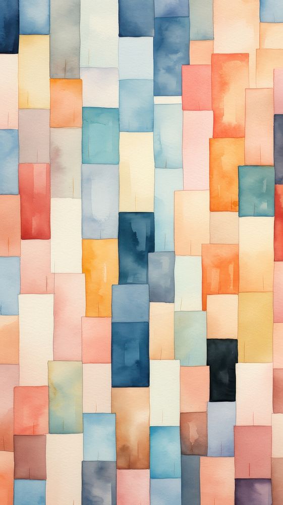 Watercolor of a city pattern painting wall.