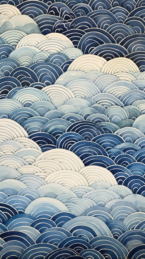 Watercolor of a Japanese culture pattern texture nature.