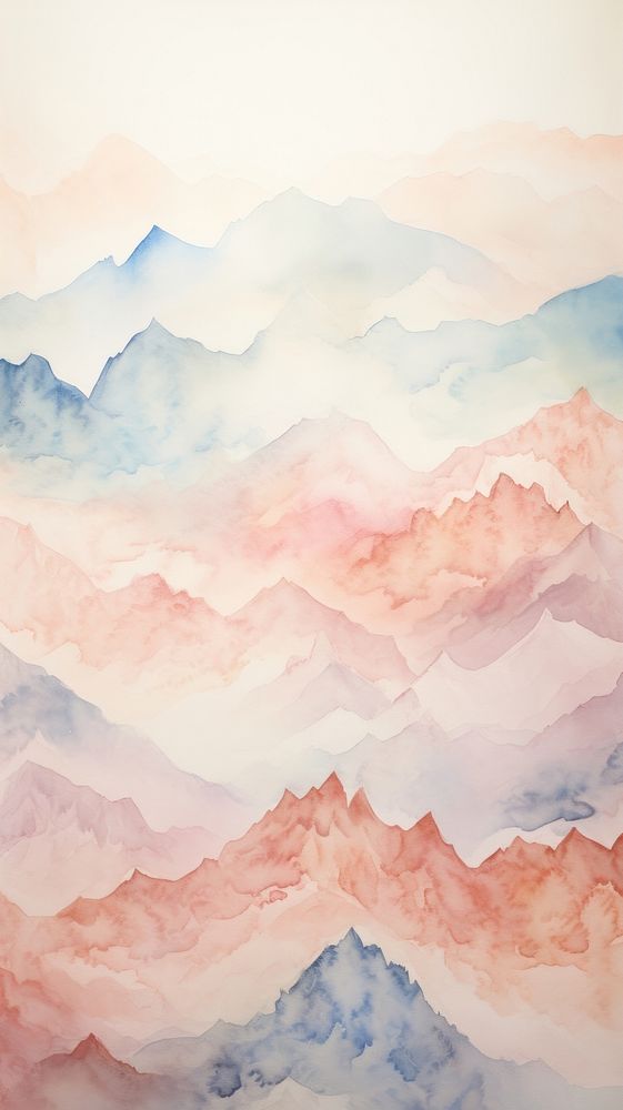 Watercolor of a mountain painting pattern nature.