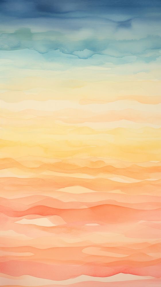 Watercolor of a sunset painting outdoors pattern.