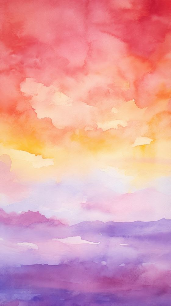 Watercolor of a sunset painting outdoors nature.