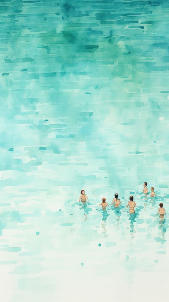 Watercolor of a swimming pool outdoors nature backgrounds.